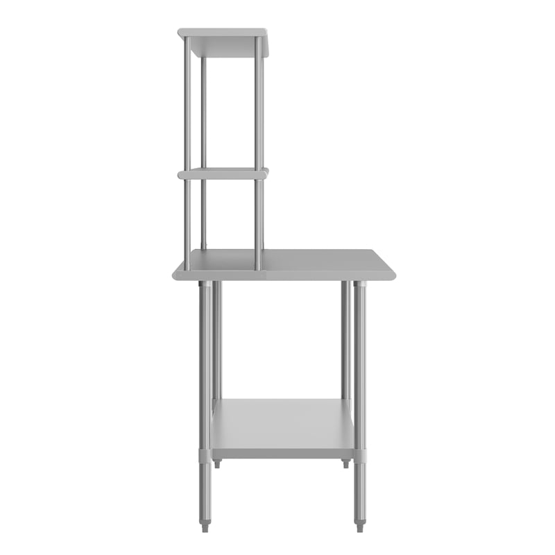 Commercial Stainless Steel Work Table with 2 Overshelves and 1 Undershef-30x72