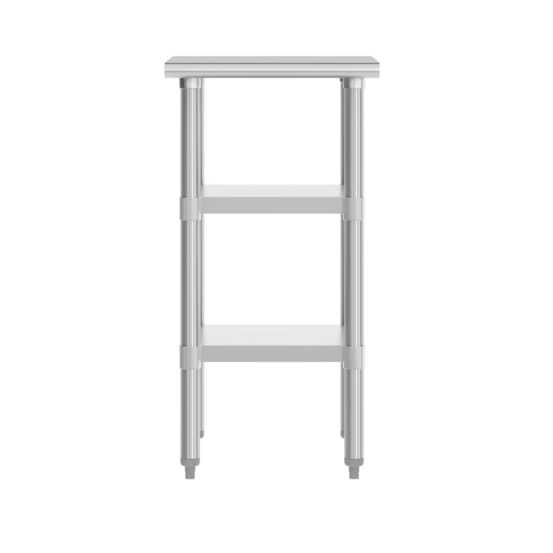 Commercial Stainless Steel 18 Gauge Work Table with 2 Undershelves - 24x18