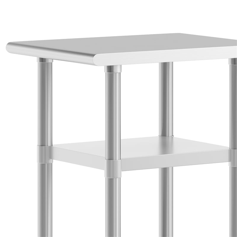Commercial Stainless Steel 18 Gauge Work Table with 2 Undershelves - 24x18