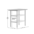 Commercial Stainless Steel 18 Gauge Work Table with 2 Undershelves - 24x36