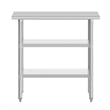 Commercial Stainless Steel 18 Gauge Work Table with 2 Undershelves - 24x36
