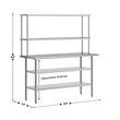 Commercial Stainless Steel Work Table with 2 Overshelves and Undershelves-24x60