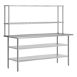 Commercial Stainless Steel Work Table with 2 Overshelves and Undershelves-30x72