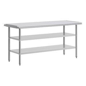 Commercial Stainless Steel Work Table with Poly Cutting Board-Undershelves-30x72