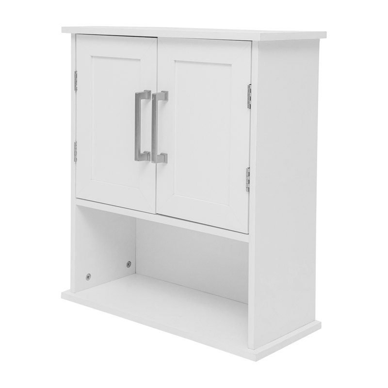 Modern Bathroom Wall Mount Medicine Cabinet with Magnetic Close Doors in White