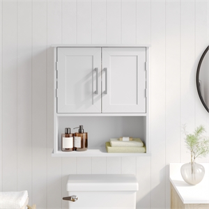 Modern Bathroom Wall Mount Medicine Cabinet with Magnetic Close Doors in White