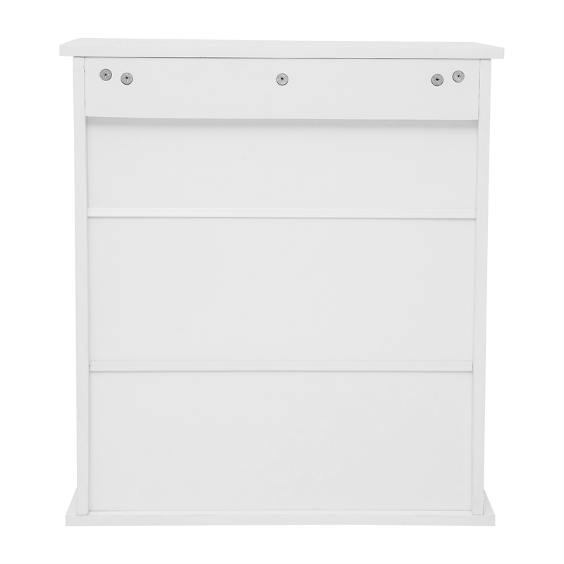 Modern Bathroom Wall Mount Medicine Cabinet with Magnetic Close Doors in White