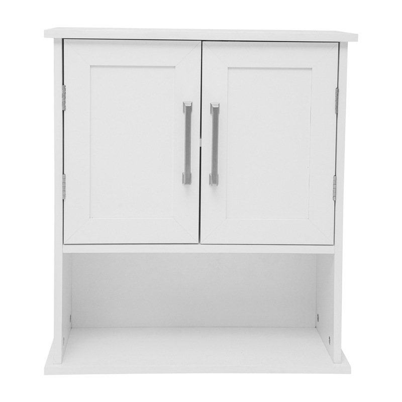 Modern Bathroom Wall Mount Medicine Cabinet with Magnetic Close Doors in White