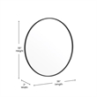 Wall Mount 36 Inch Shatterproof Round Accent Wall Mirror with Black Metal Frame