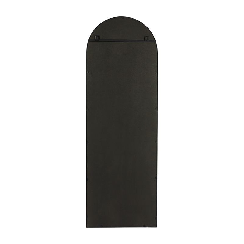 Full Floor Length Arched Mirror with Slim Black Metal Frame- 22