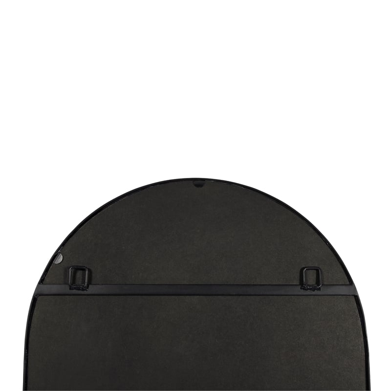 Full Floor Length Arched Mirror with Slim Black Metal Frame- 22