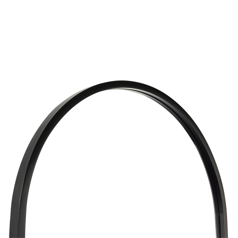 Full Floor Length Arched Mirror with Slim Black Metal Frame- 22