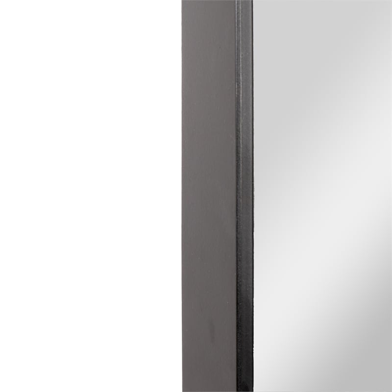 Large Rectangular Accent Mirror with 2 Inch Deep Iron Frame in Black - 48