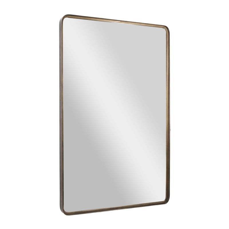 Large Rectangular Accent Mirror with 2 Inch Deep Iron Frame in Brnze - 48