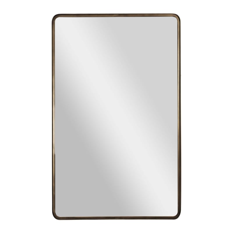 Large Rectangular Accent Mirror with 2 Inch Deep Iron Frame in Brnze - 48