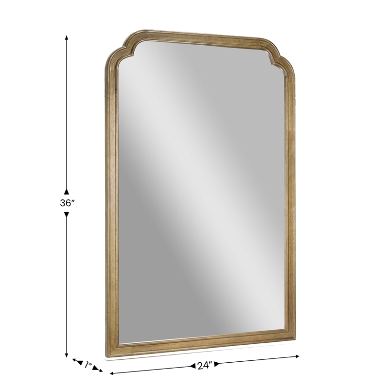 Large Accent Wall Mirror with Solid Rubberwood Frame in Weathered - 36
