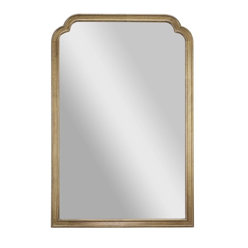 Large Accent Wall Mirror with Solid Rubberwood Frame in Weathered - 36