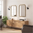 Large Accent Wall Mirror with Solid Rubberwood Frame in Weathered - 36