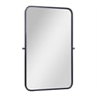 Metal Pivot Wall Mirror with Tilt Feature Slim Style Frame in Black - 35