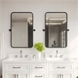 Metal Pivot Wall Mirror with Tilt Feature Slim Style Frame in Black - 35