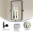Metal Pivot Wall Mirror with Tilt Feature Slim Style Frame in Black - 35