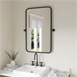 Metal Pivot Wall Mirror with Tilt Feature Slim Style Frame in Black - 35