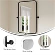 Metal Pivot Wall Mirror with Tilt Feature Slim Style Frame in Black - 35