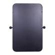 Metal Pivot Wall Mirror with Tilt Feature Slim Style Frame in Black - 35