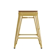 Indoor/Outdoor Backless Counter Stool with Poly Seat - Yellow/Teak