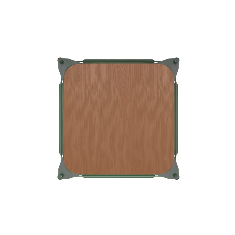 Flash Furniture Indoor/Outdoor Backless Bar Stool with Poly Seat - Green/Teak