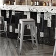 Indoor/Outdoor Backless Bar Stool with Poly Seat - Silver/Gray