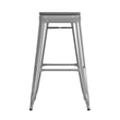 Indoor/Outdoor Backless Bar Stool with Poly Seat - Silver/Gray