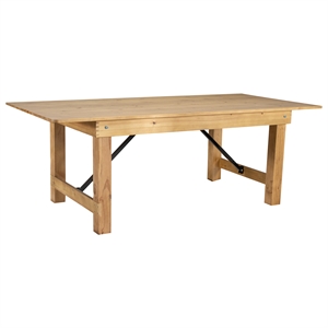 7' x 40&quot Rectangular Antique Rustic Solid Pine Folding Farm Table