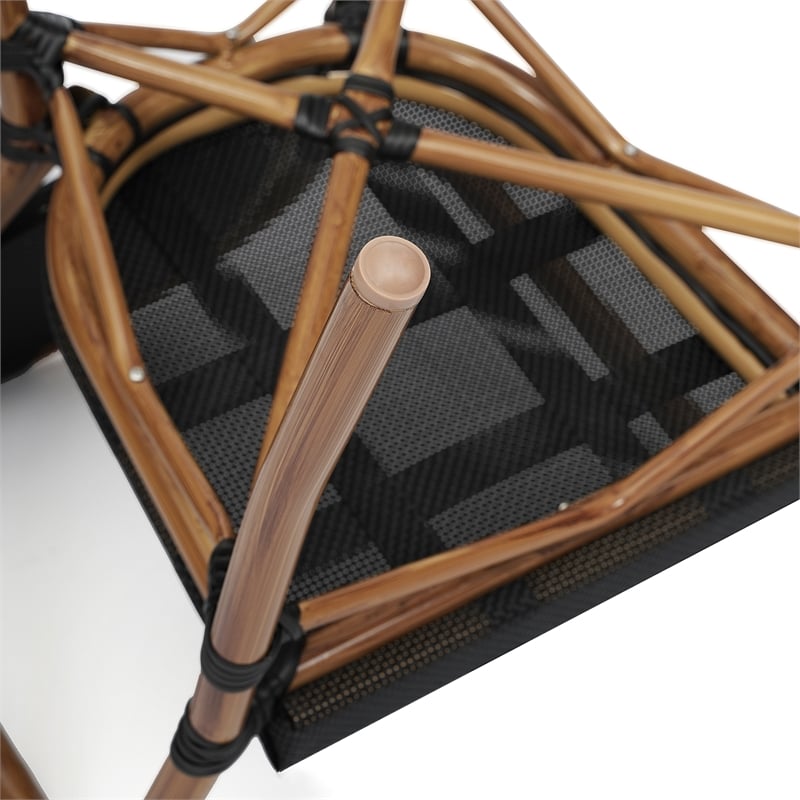 All-Weather Commercial Paris Chair with Arms and Natural Metal Frame-Black