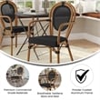 All-Weather Commercial Paris Chair with Arms and Natural Metal Frame-Black