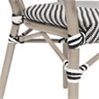 All-Weather Commercial Paris Chair with Arms and Natural Metal Frame-Black/White