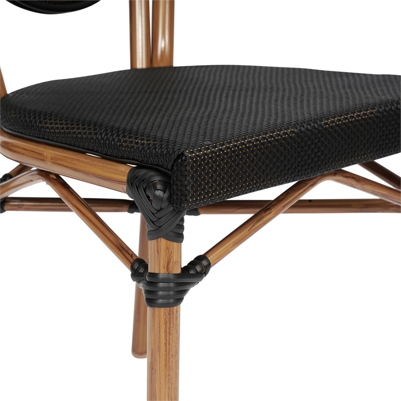 All-Weather Commercial Paris Chair with Natural Metal Frame-Black