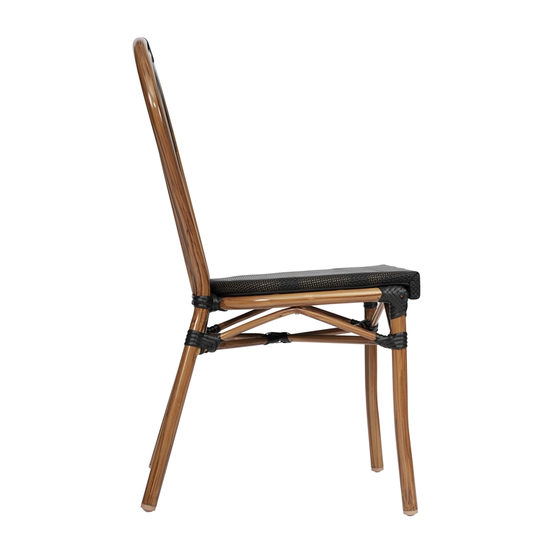 All-Weather Commercial Paris Chair with Natural Metal Frame-Black
