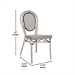 All-Weather Commercial Paris Chair with LT Natural Metal Frame-Black/White