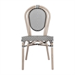 All-Weather Commercial Paris Chair with LT Natural Metal Frame-Black/White
