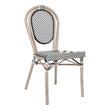 All-Weather Commercial Paris Chair with LT Natural Metal Frame-Black/White