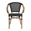 All-Weather Commercial Paris Chair with Arms and Natural Metal Frame-Black