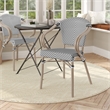 All-Weather Commercial Paris Chair w/ Arms & LT Natural Metal Frame-Black/White