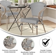 All-Weather Commercial Paris Chair w/ Arms & LT Natural Metal Frame-Black/White
