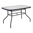 Commercial 5 Pc Outdoor Patio Dining Set with Glass Table and 4 Chairs - Gray
