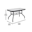 Commercial 5 Pc Outdoor Patio Dining Set with Glass Table and 4 Chairs - Gray
