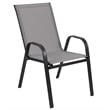 Commercial 5 Pc Outdoor Patio Dining Set with Glass Table and 4 Chairs - Gray