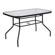 Commercial 5 Pc Outdoor Patio Dining Set with Glass Table and 4 Chairs - Gray
