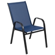 Commercial 5 Pc Outdoor Patio Dining Set with Glass Table and 4 Chairs - Navy