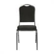 Crown Back Stacking Banquet Chair in Black Fabric - Silver Vein Frame